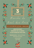 Red Green Gold Colorful Christmas Market Sale Poster - 1 © domaine des arcs